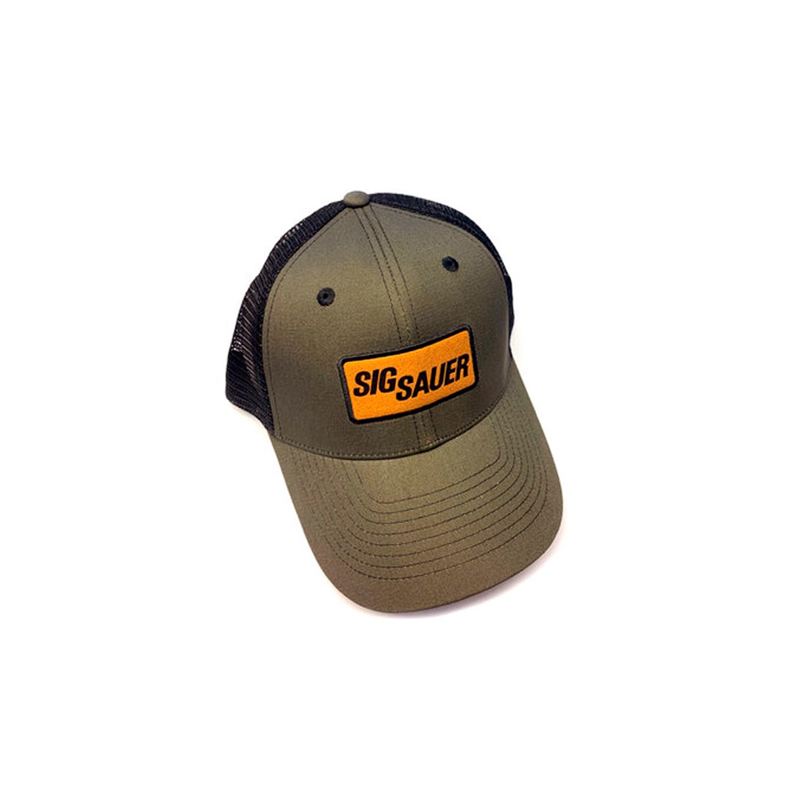 Sig Sauer Unisex Leather Patch Adjustable Breathable Mesh Panels Sports Outdoor Shooting Hunting Military Green Trucker Hat - Image 4